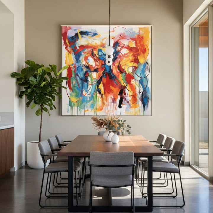 Chromatic Fury – Abstract Hand-Painted Oil Painting