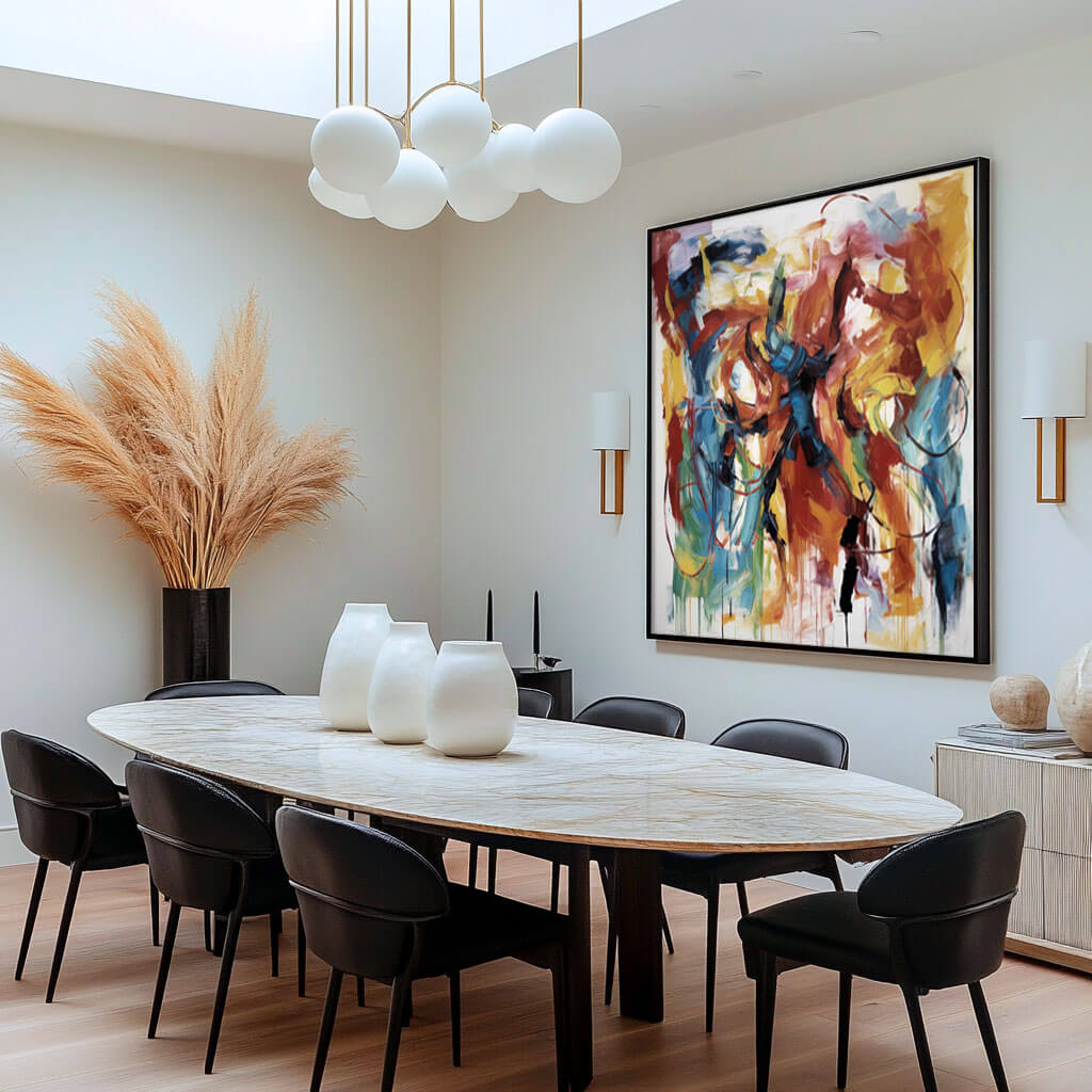 Chromatic Fury – Abstract Hand-Painted Oil Painting