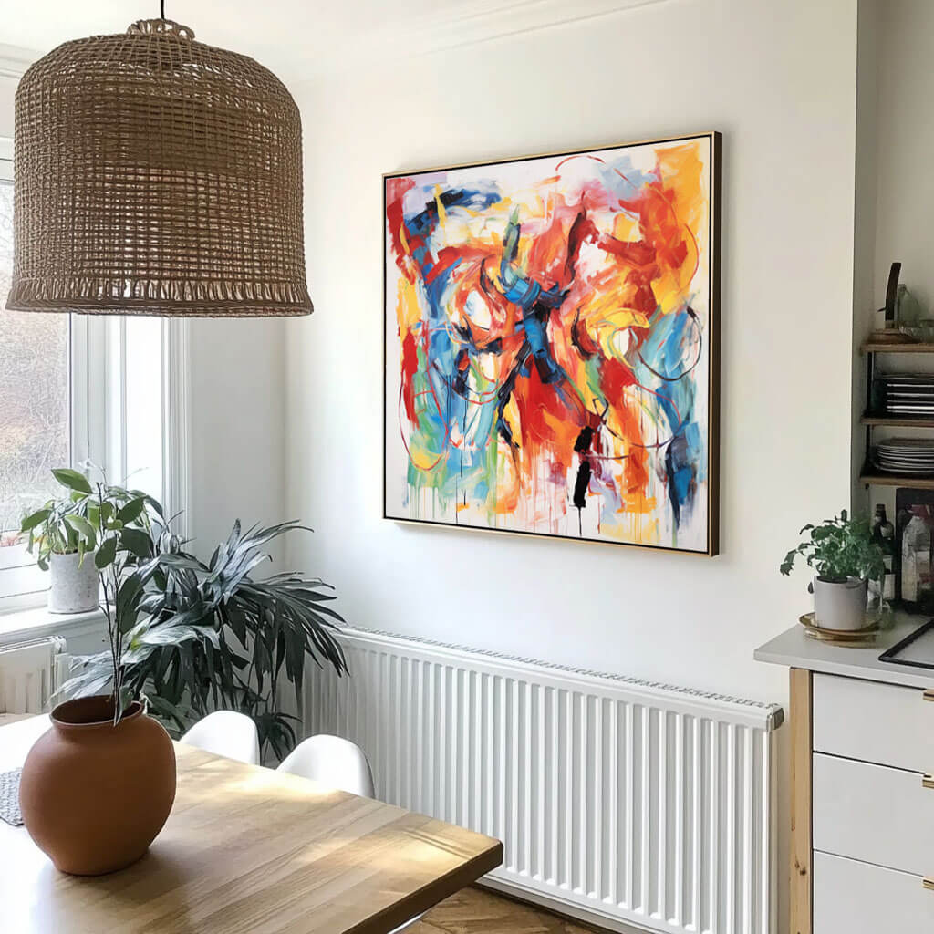 Chromatic Fury – Abstract Hand-Painted Oil Painting