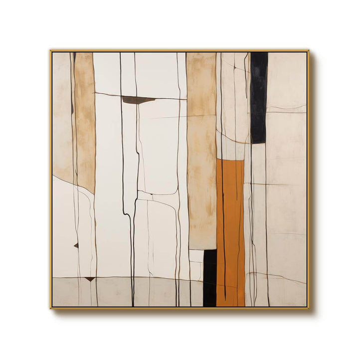 Amber Intersections – Abstract Hand-Painted Oil Painting