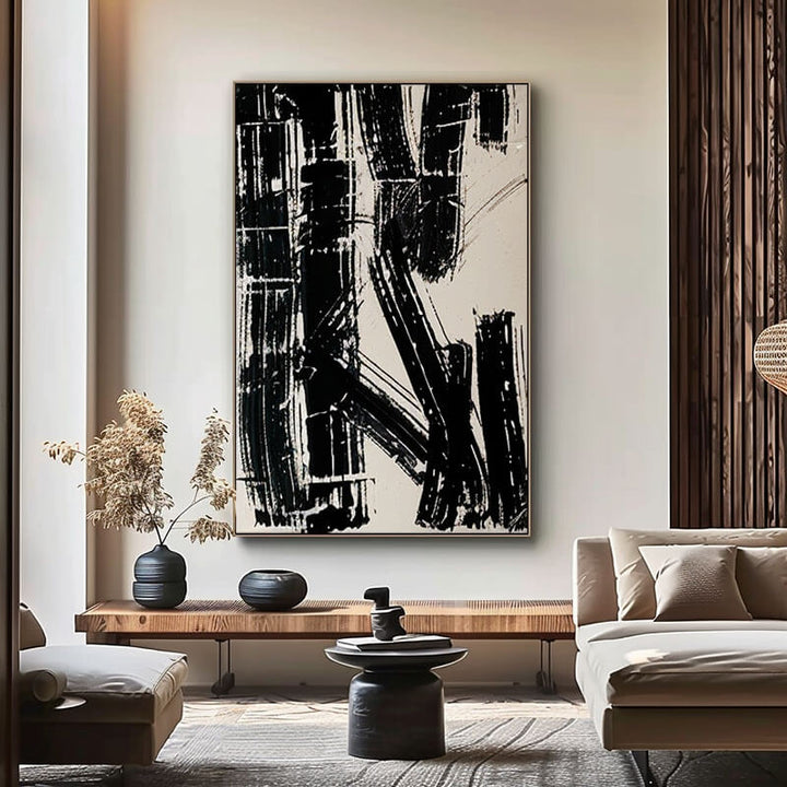 Calligraphy Stroke – Abstract Hand-Painted Oil Painting