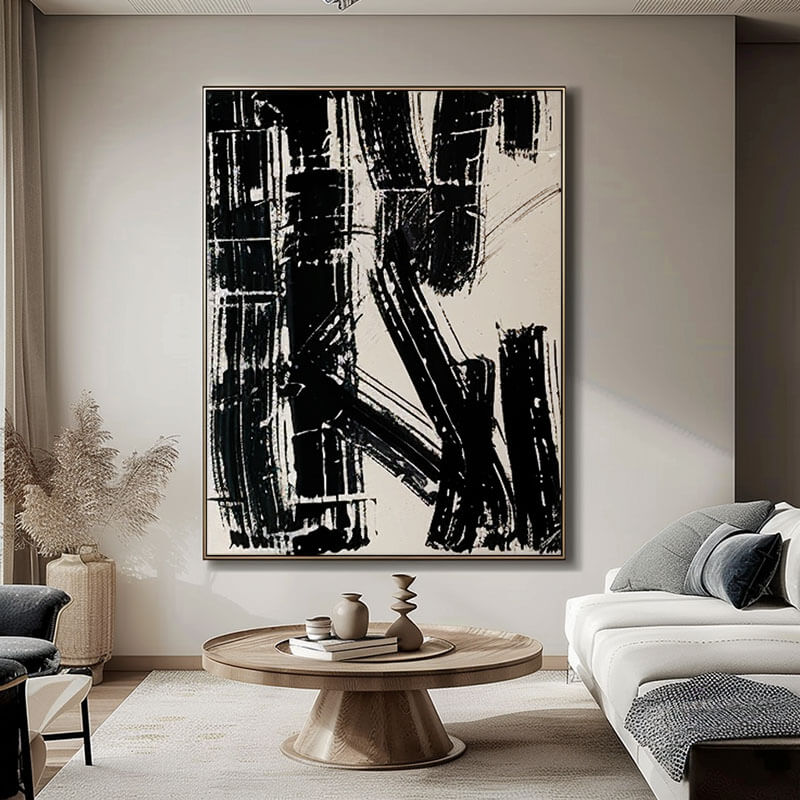 Calligraphy Stroke – Abstract Hand-Painted Oil Painting