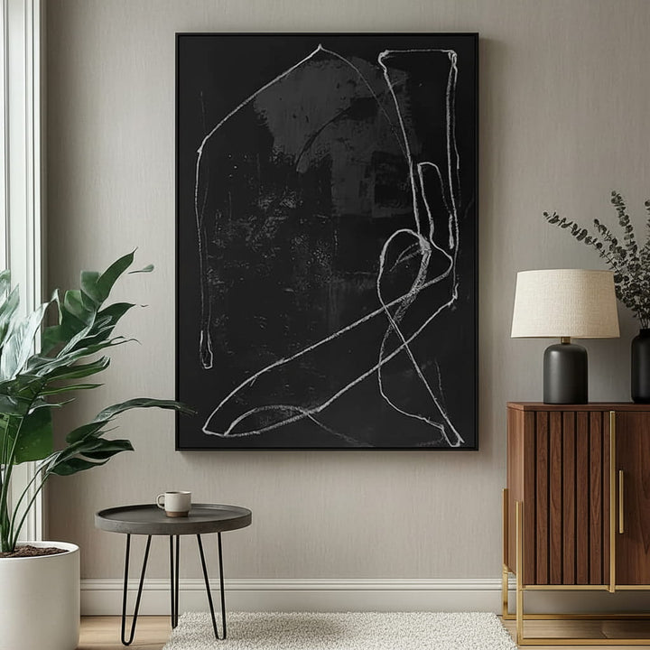 Chalk Scribble – Abstract Hand-Painted Oil Painting