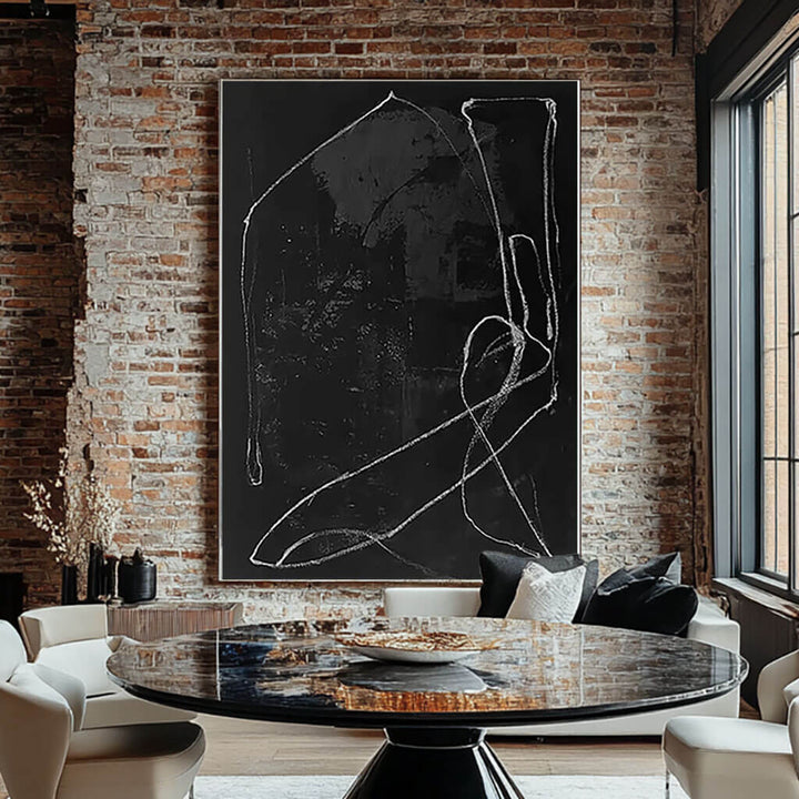 Chalk Scribble – Abstract Hand-Painted Oil Painting