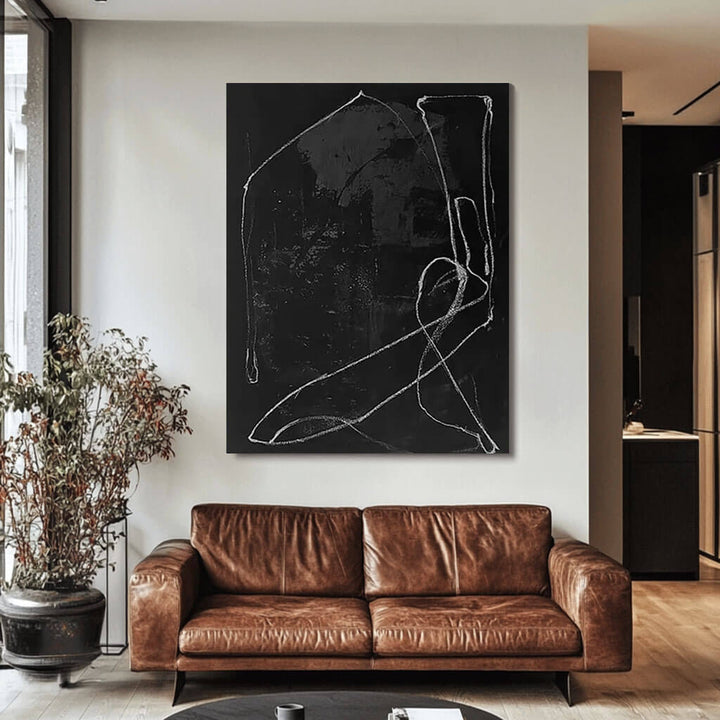 Chalk Scribble – Abstract Hand-Painted Oil Painting