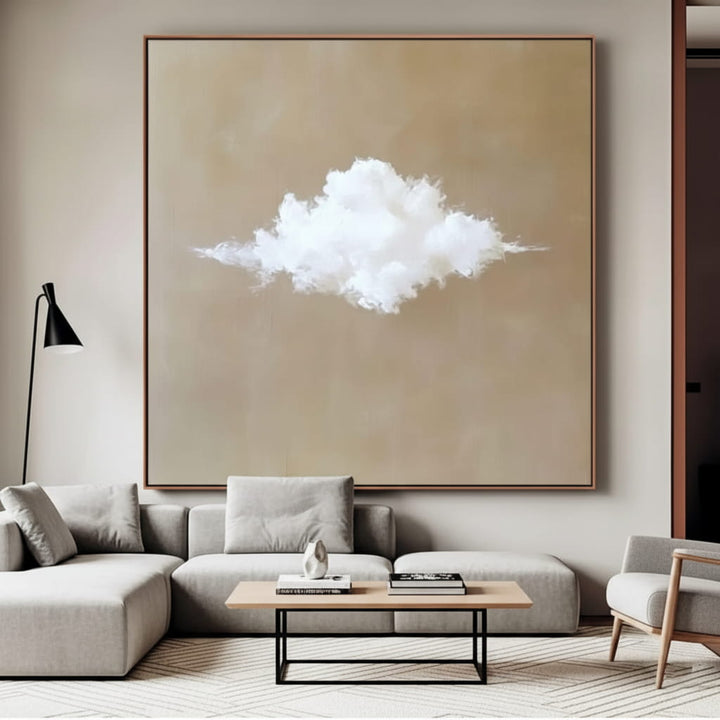 Cumulus Solitude – Abstract Cloud Hand-Painted Oil Painting