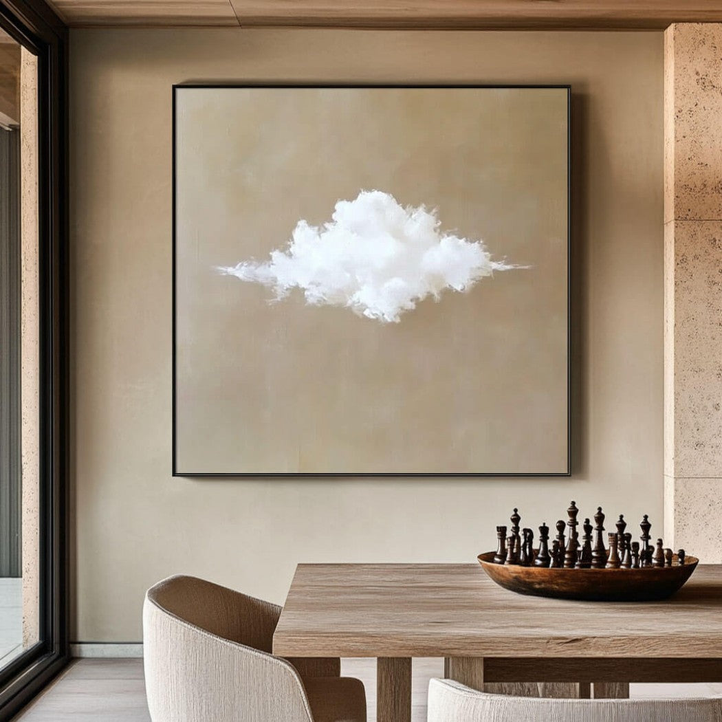 Cumulus Solitude – Abstract Cloud Hand-Painted Oil Painting