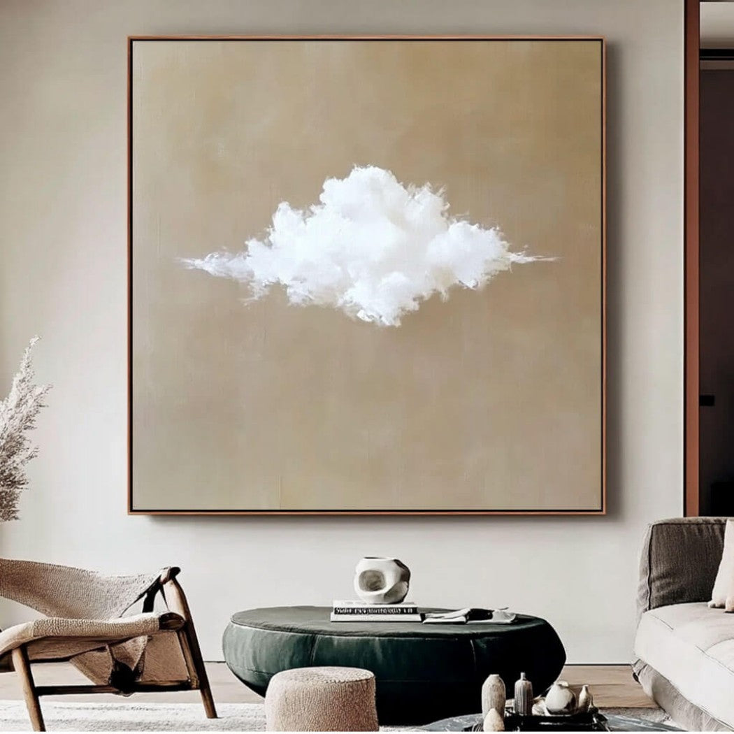 Cumulus Solitude – Abstract Cloud Hand-Painted Oil Painting