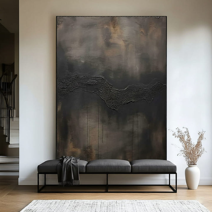 Chthonic Divide – Textured Abstract Hand-Painted Oil Painting
