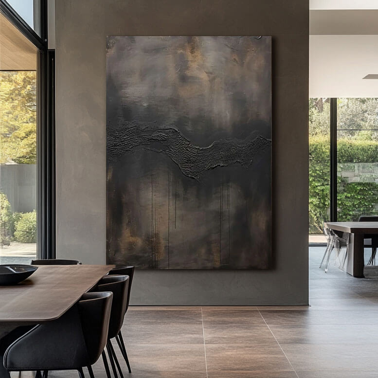 Chthonic Divide – Textured Abstract Hand-Painted Oil Painting