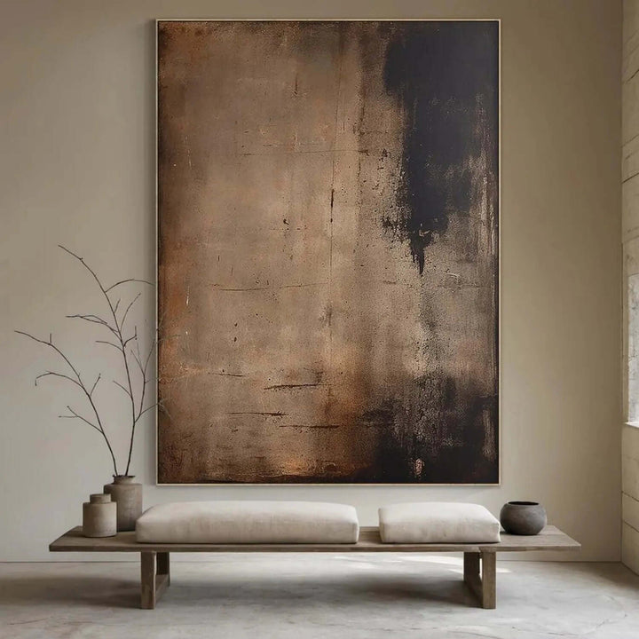 Industrial Patina – Dark Abstract Hand-Painted Oil Painting