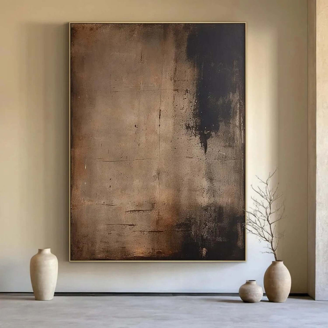 Industrial Patina – Dark Abstract Hand-Painted Oil Painting