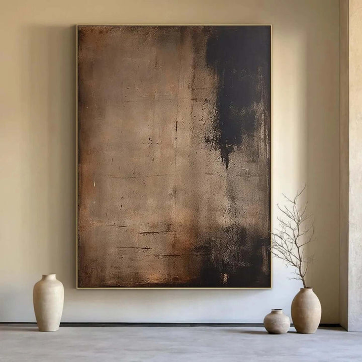 Industrial Patina – Dark Abstract Hand-Painted Oil Painting