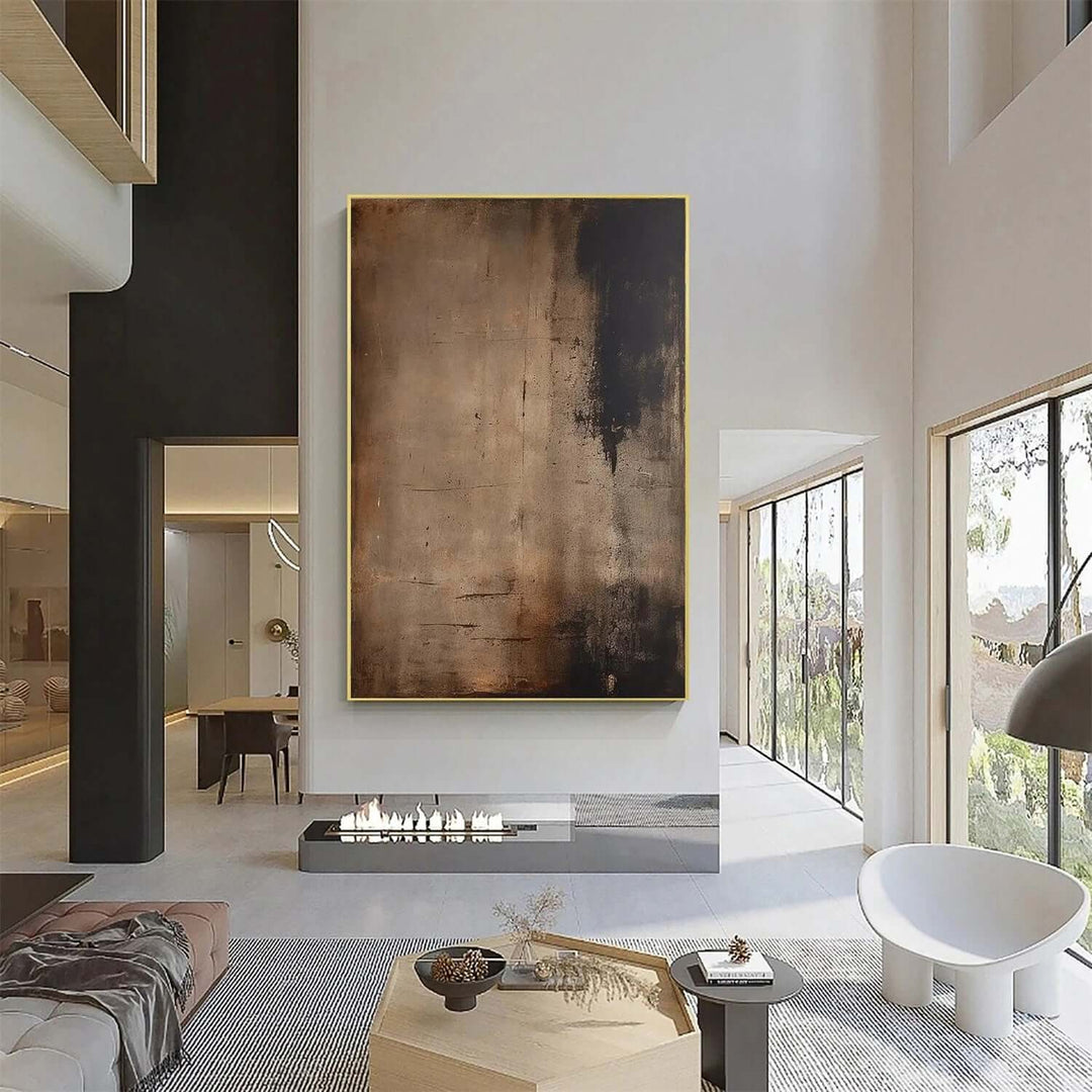 Industrial Patina – Dark Abstract Hand-Painted Oil Painting