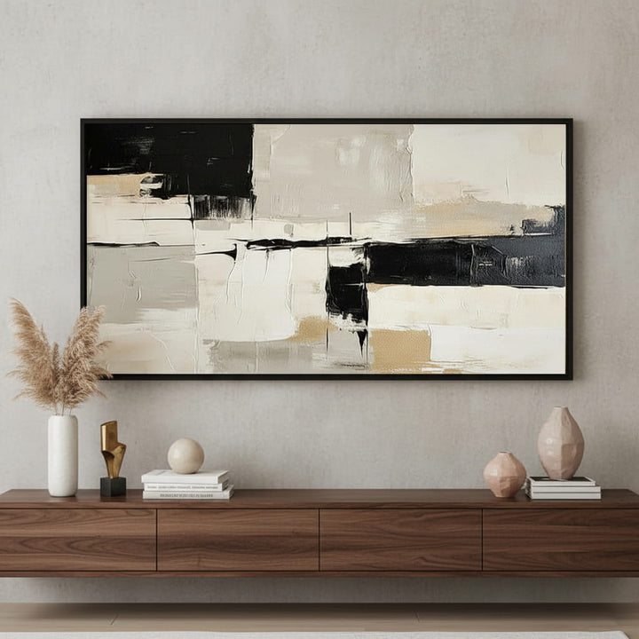 Fractured Horizon – Abstract Hand-Painted Oil Painting