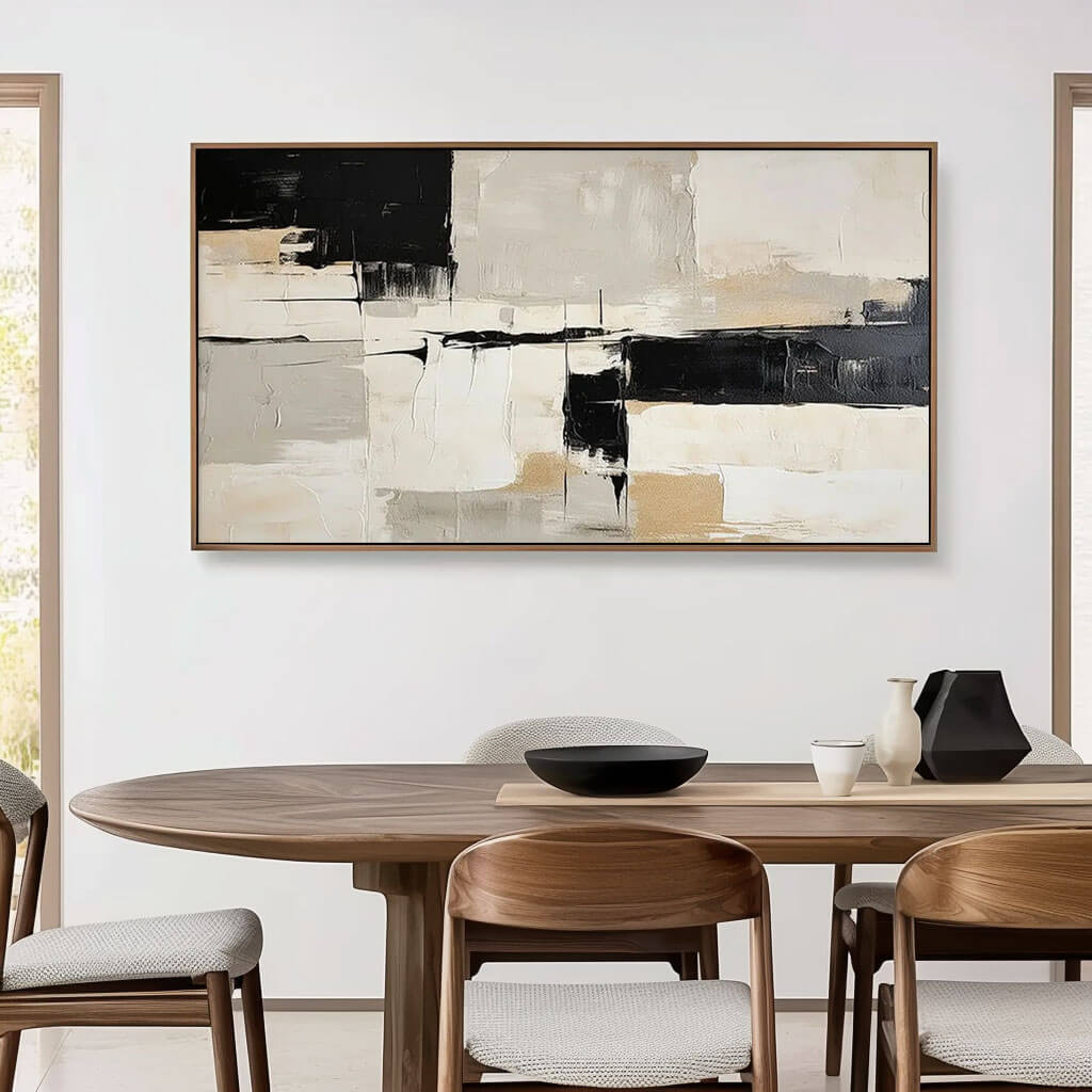 Fractured Horizon – Abstract Hand-Painted Oil Painting