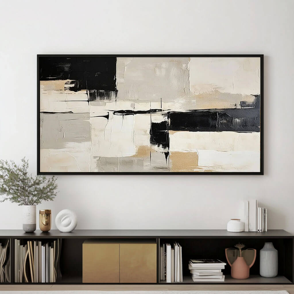 Fractured Horizon – Abstract Hand-Painted Oil Painting