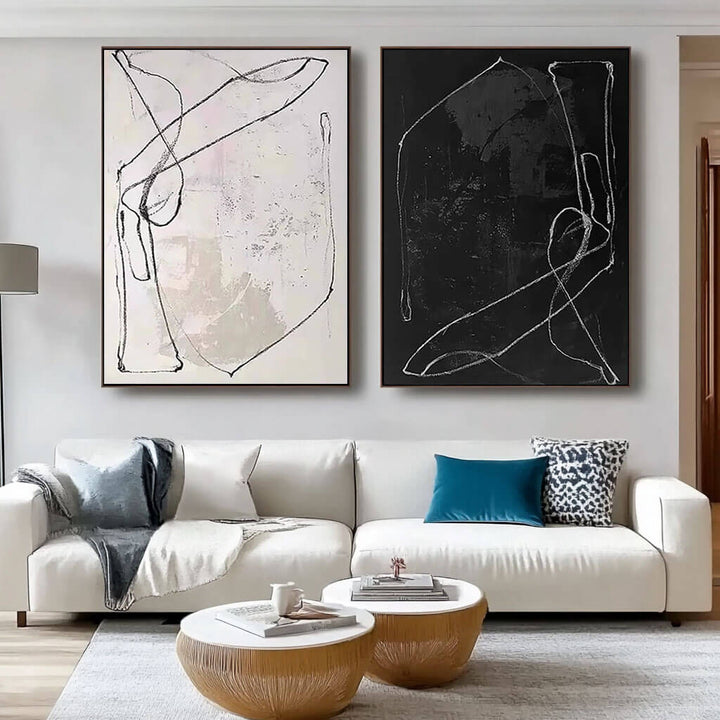 Duality Sketch – Abstract Hand-Painted Oil Painting Set