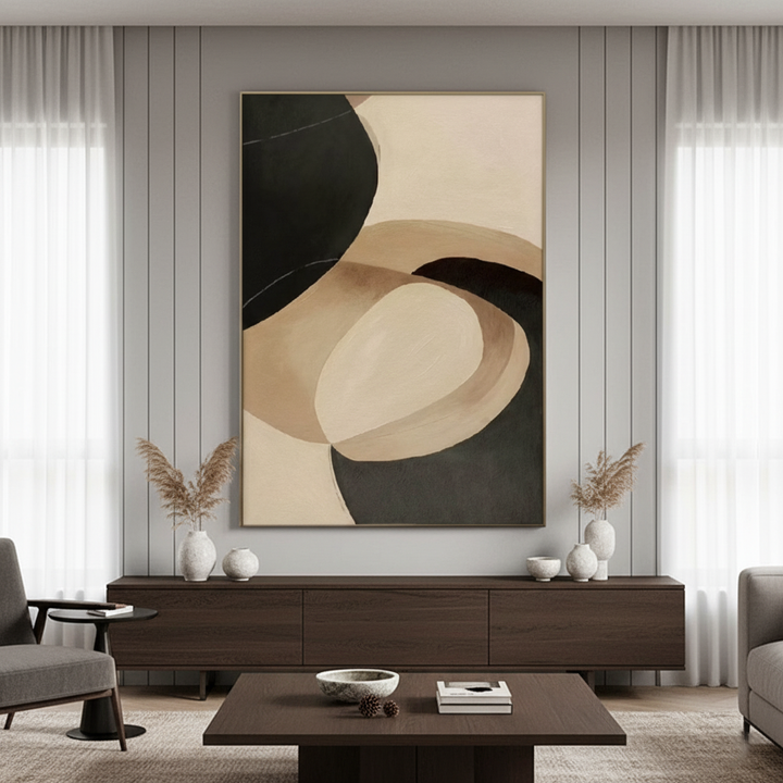 Organic Arc – Minimalist Hand-Painted Oil Painting