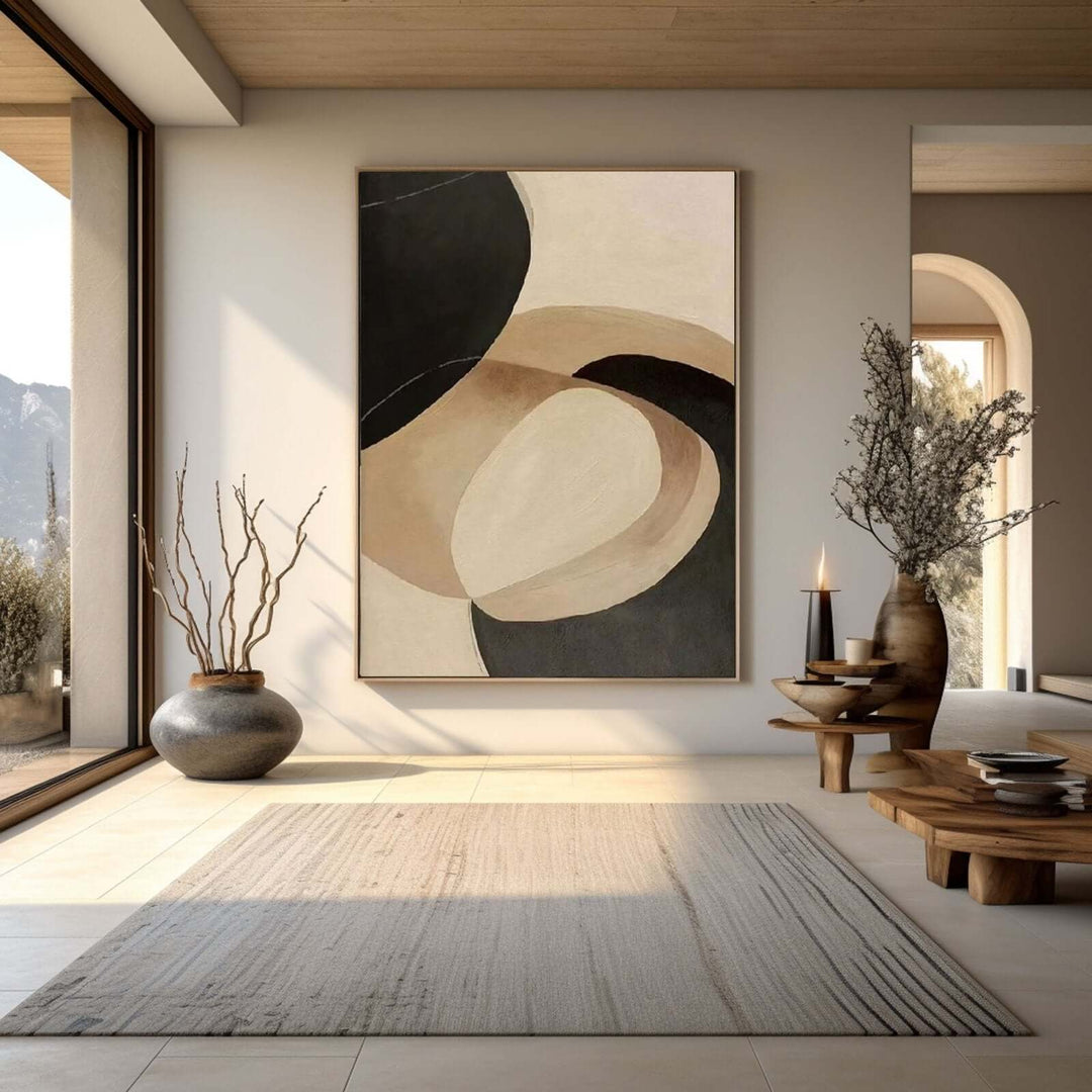 Organic Arc – Minimalist Hand-Painted Oil Painting