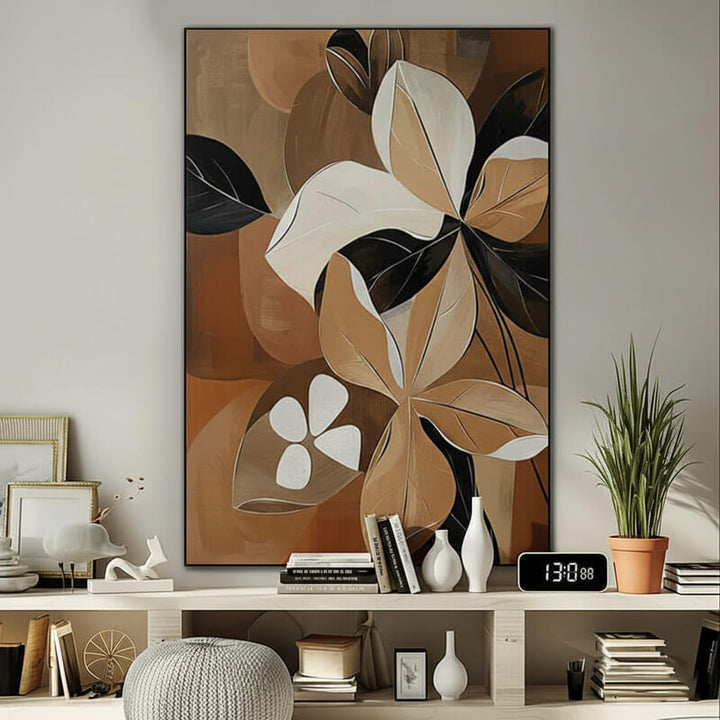 Sienna Silhouette – Abstract Hand-Painted Oil Painting