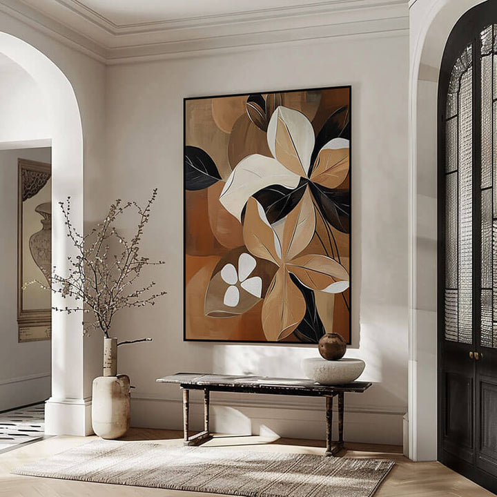 Sienna Silhouette – Abstract Hand-Painted Oil Painting