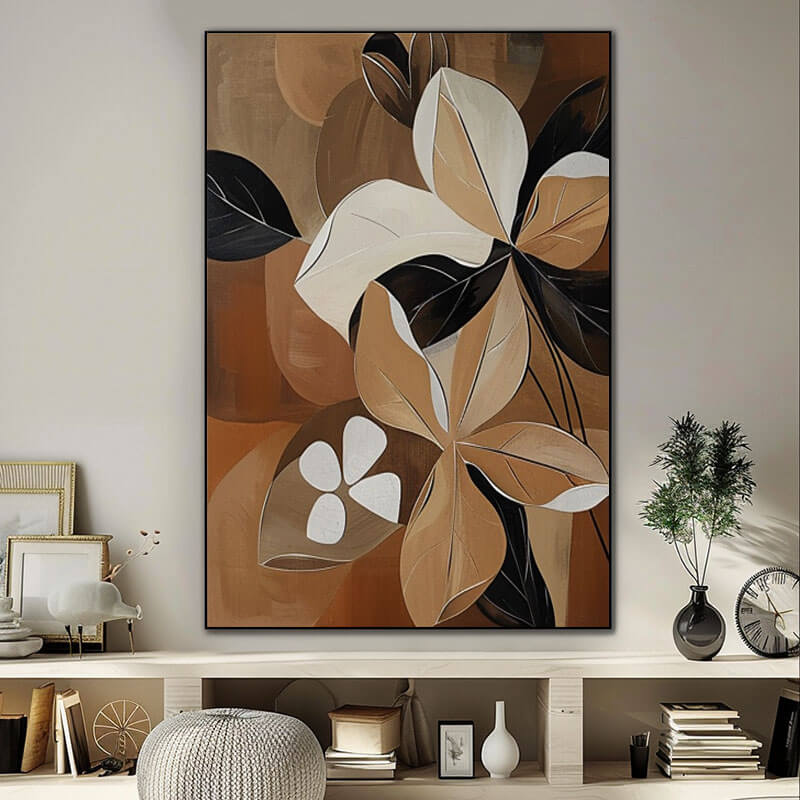 Sienna Silhouette – Abstract Hand-Painted Oil Painting