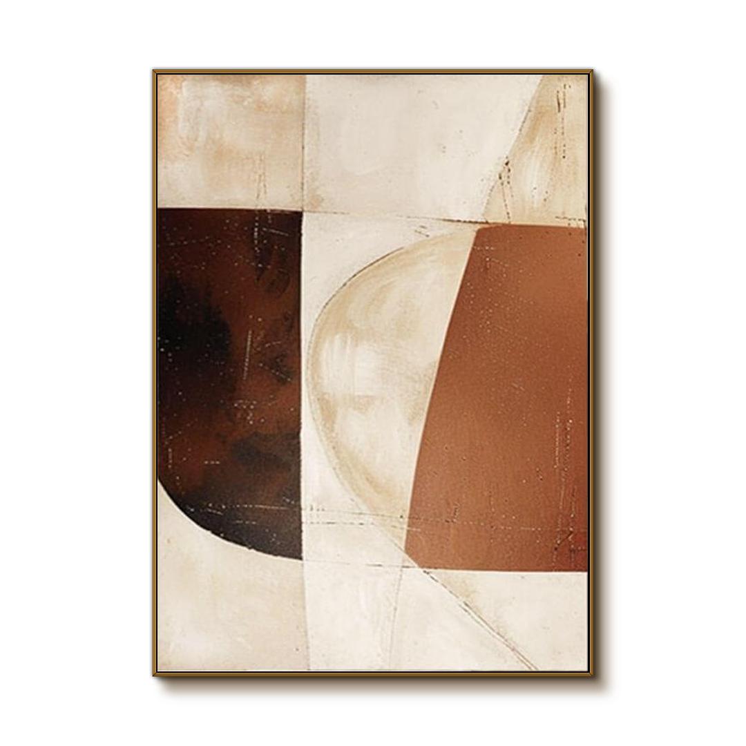 Terra Cotta Geometry – Abstract Hand-Painted Oil Painting