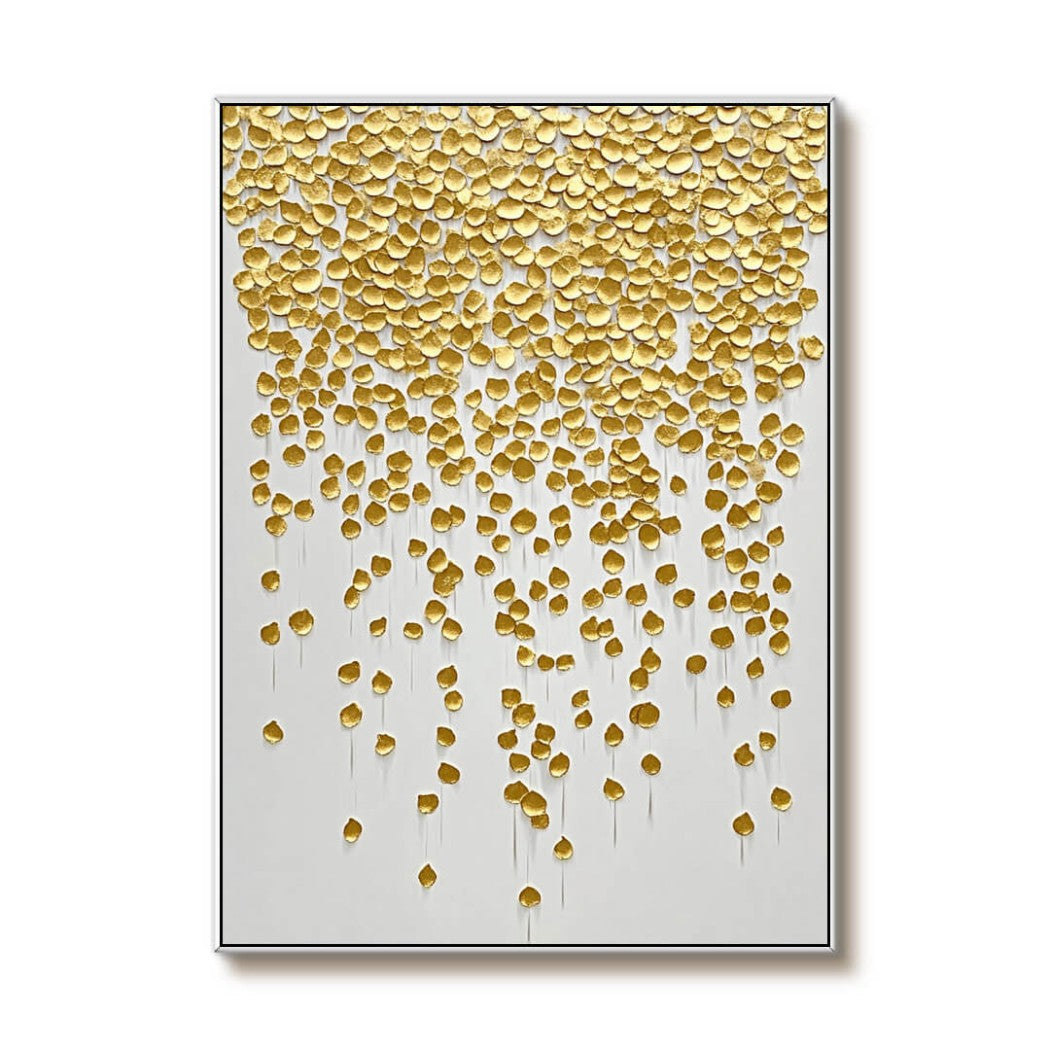 Auric Cascade – Gold Textured Hand-Painted Oil Painting