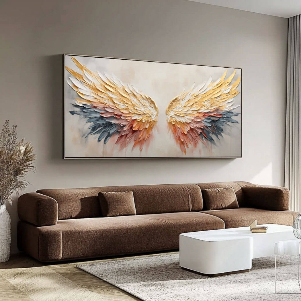 Auric Span – Textured Wing Hand-Painted Oil Painting