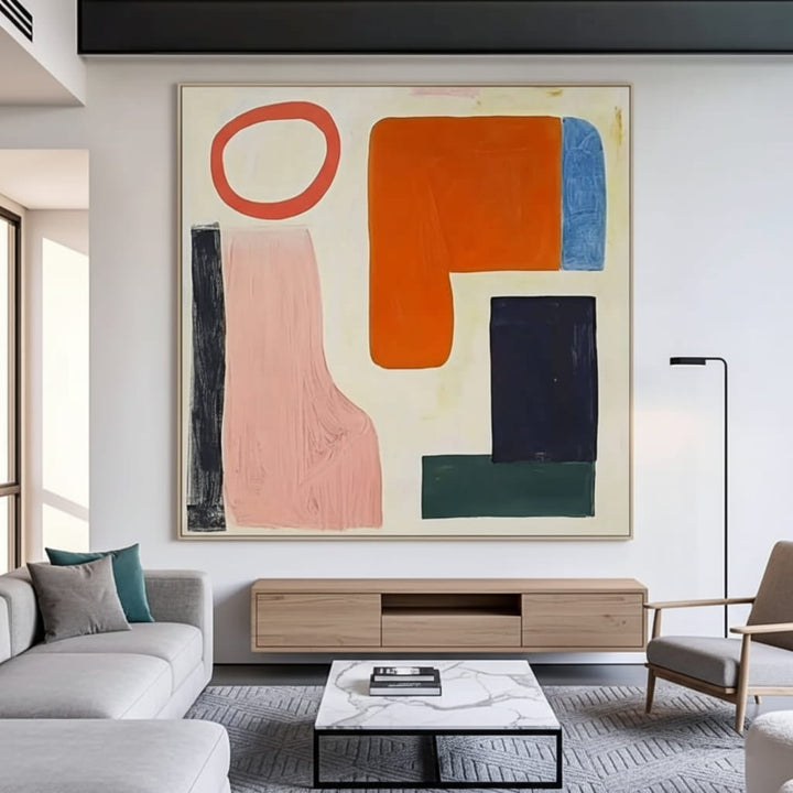 Bauhaus Sonata – Abstract Hand-Painted Oil Painting