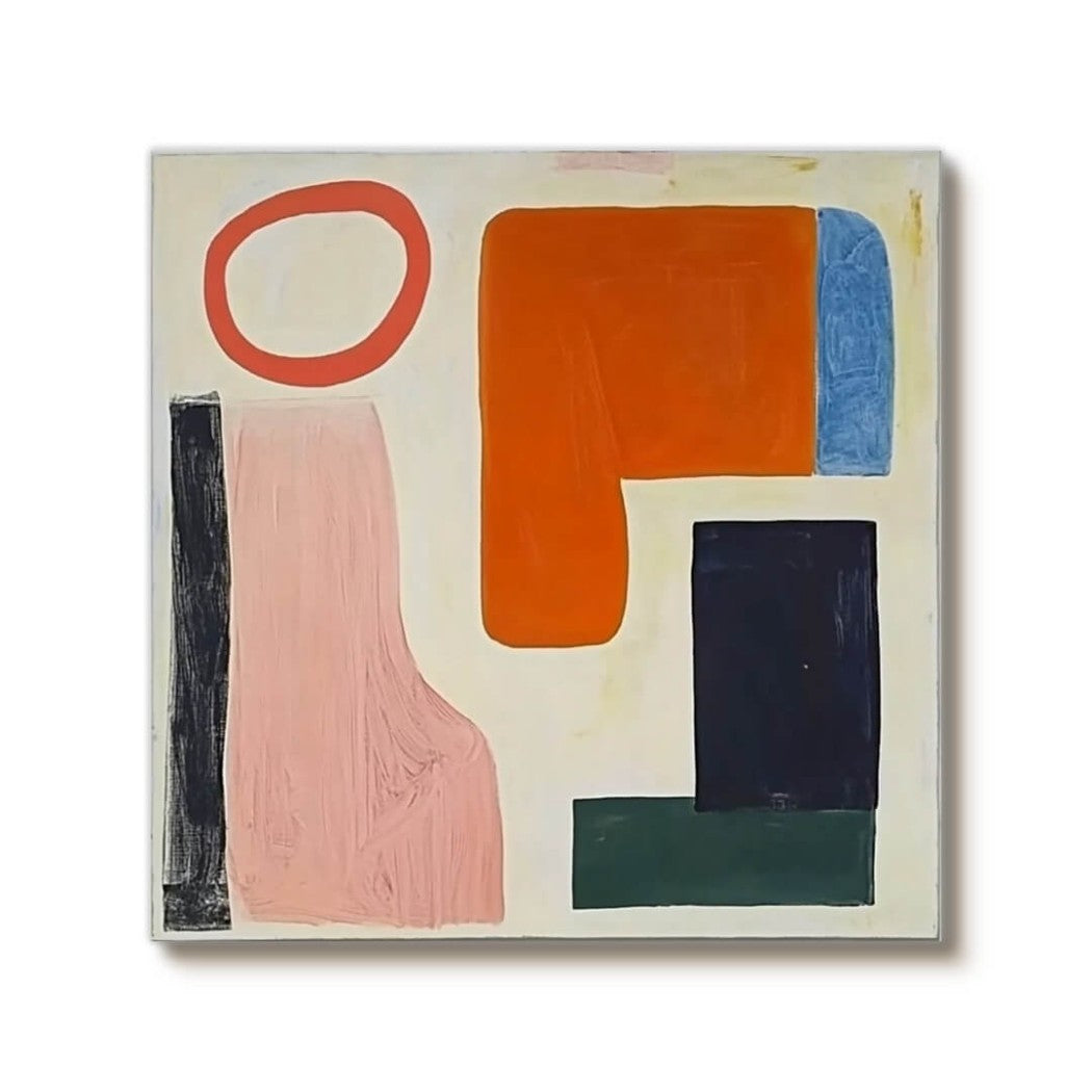 Bauhaus Sonata – Abstract Hand-Painted Oil Painting