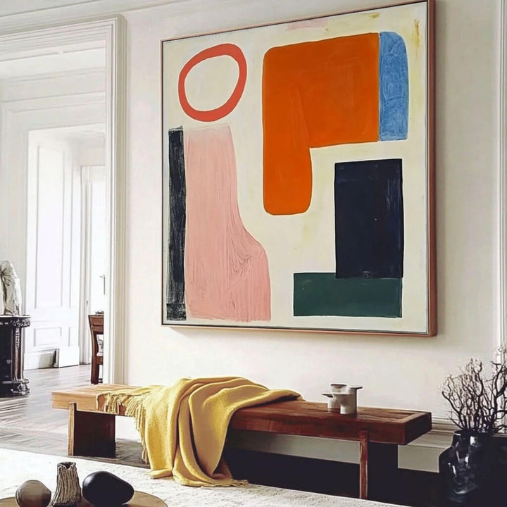 Bauhaus Sonata – Abstract Hand-Painted Oil Painting