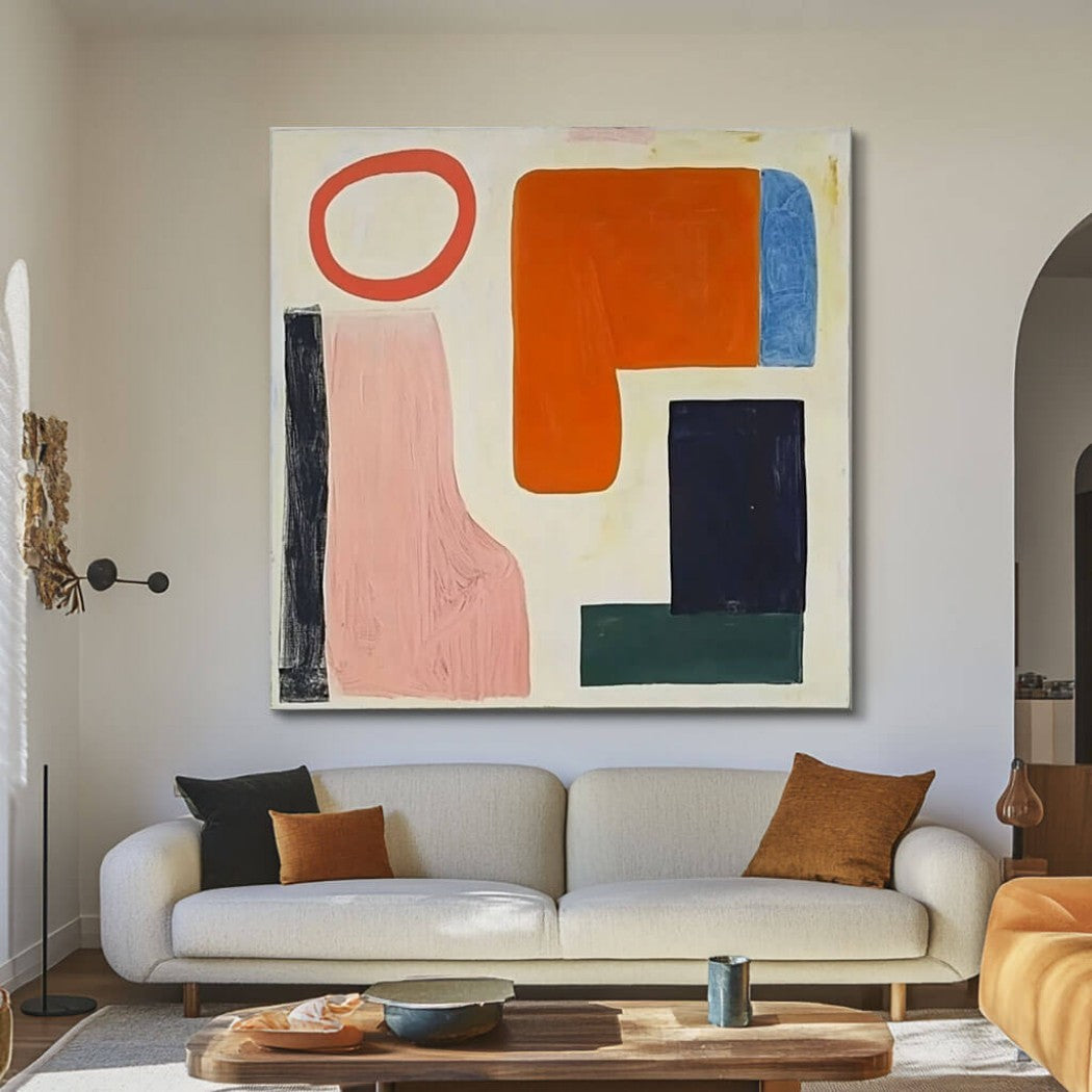 Bauhaus Sonata – Abstract Hand-Painted Oil Painting