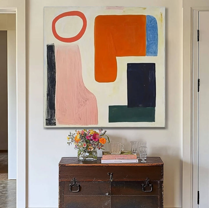 Bauhaus Sonata – Abstract Hand-Painted Oil Painting