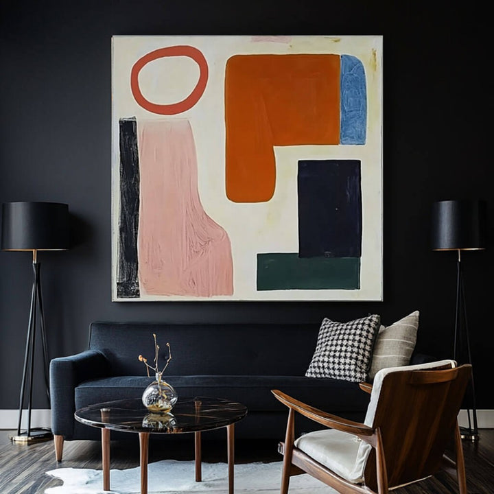 Bauhaus Sonata – Abstract Hand-Painted Oil Painting