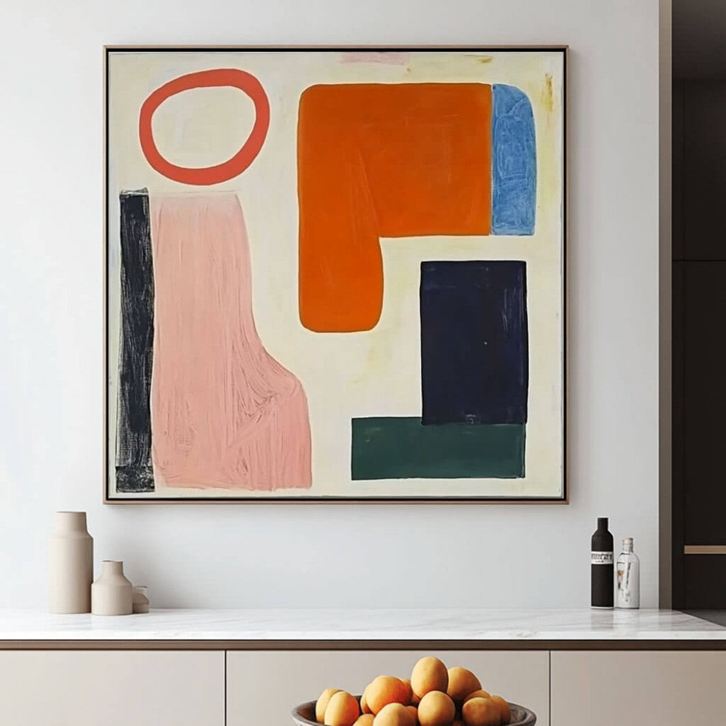 Bauhaus Sonata – Abstract Hand-Painted Oil Painting