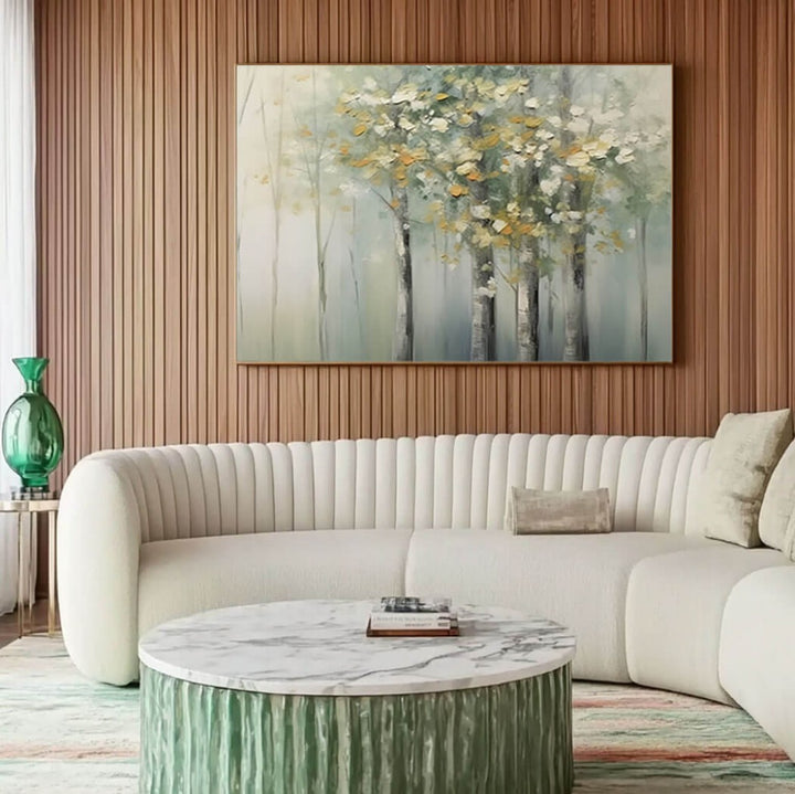 Chiffon Canopy – Misty Forest Hand-Painted Oil Painting