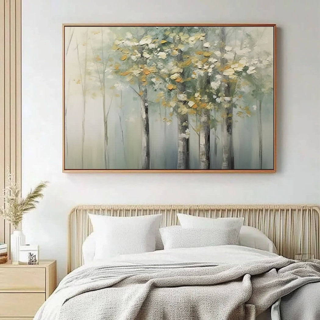 Chiffon Canopy – Misty Forest Hand-Painted Oil Painting