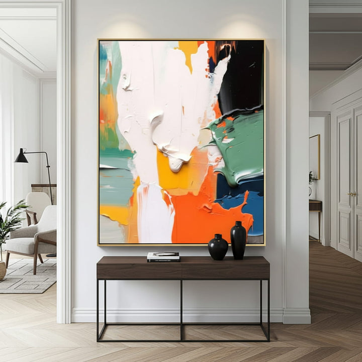 Chromatic Sculpture – Textured Hand-Painted Oil Painting