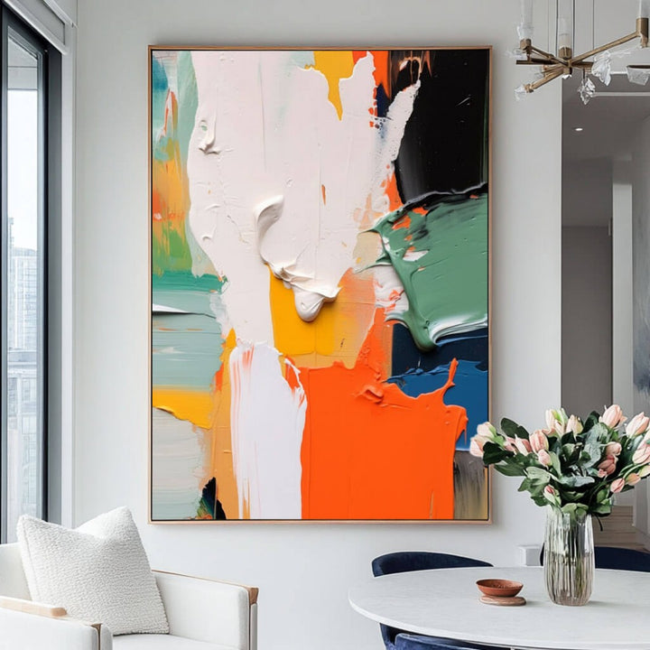 Chromatic Sculpture – Textured Hand-Painted Oil Painting