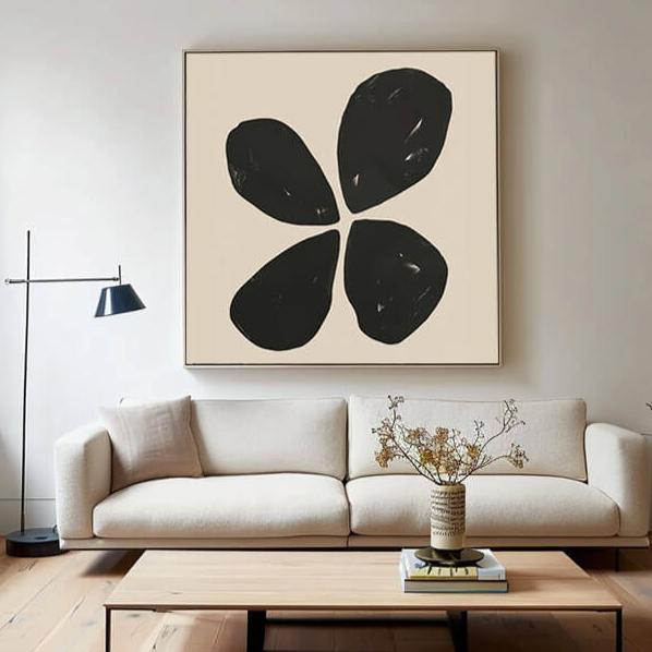 Clover Nocturne – Abstract Floral Hand-Painted Oil Painting