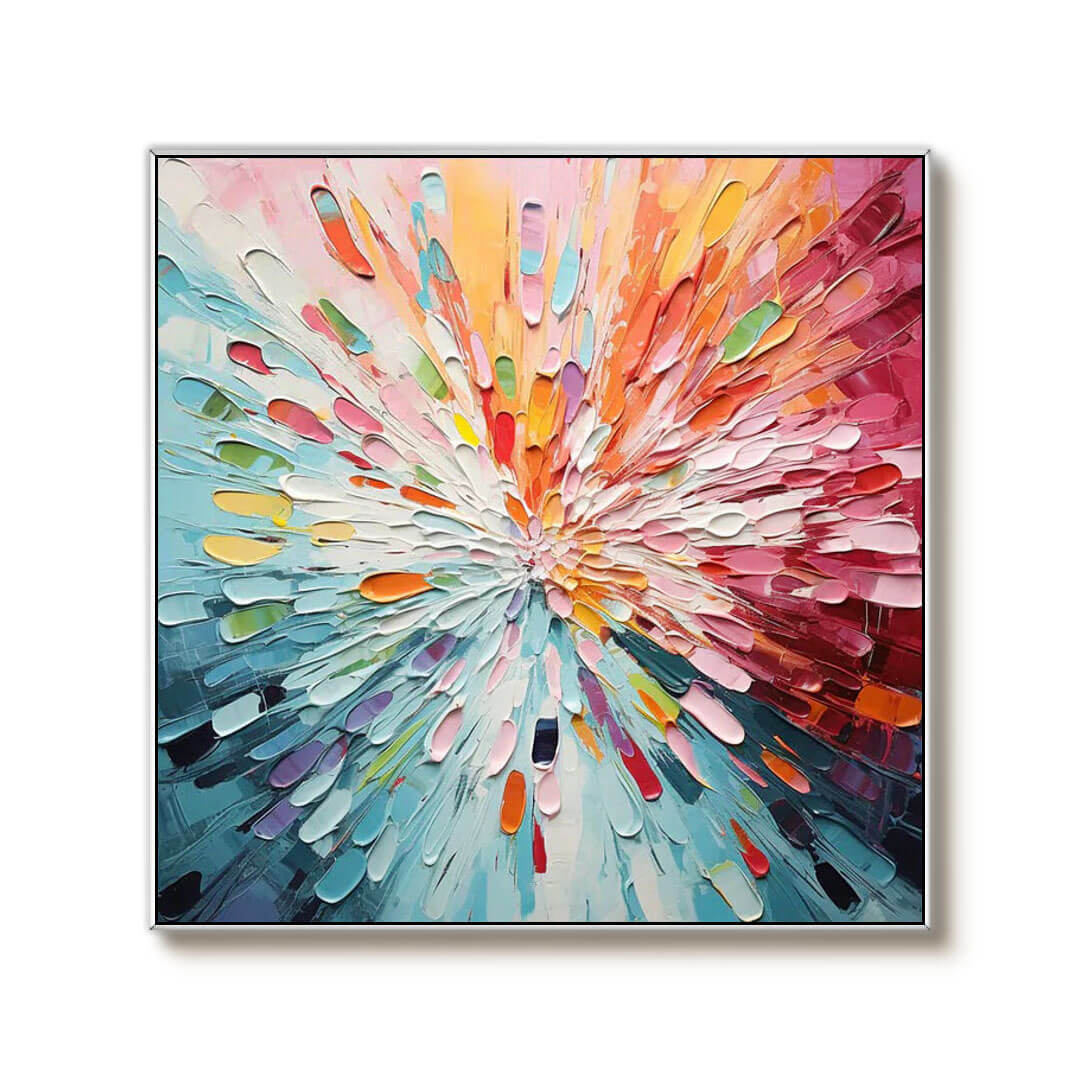 Chromatic Burst – Radial Hand-Painted Oil Painting