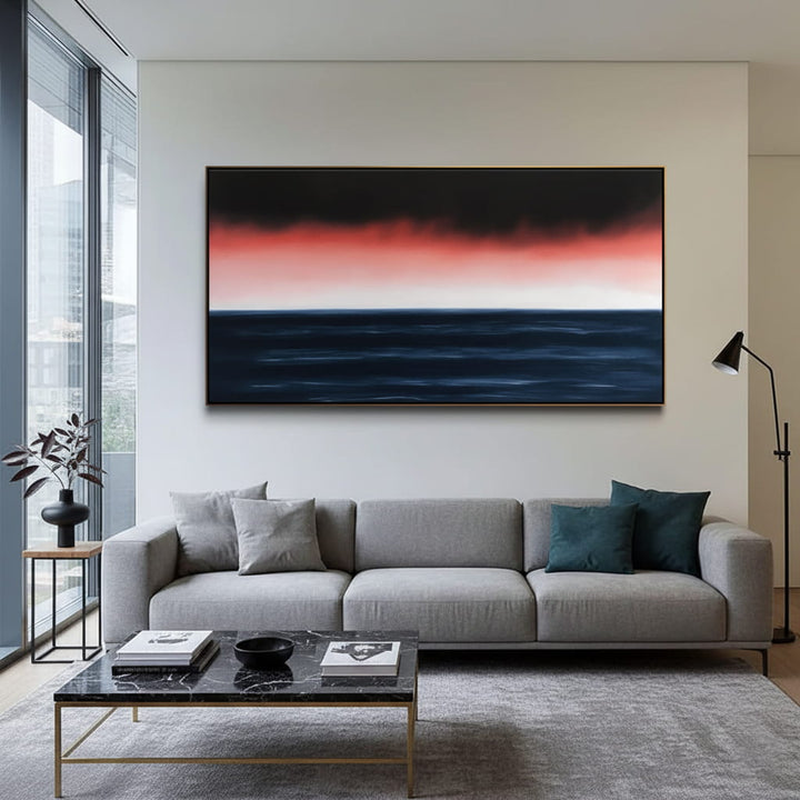 Crimson Eclipse – Abstract Hand-Painted Oil Painting