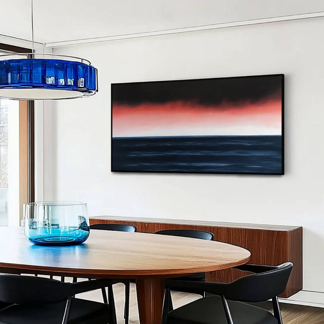 Crimson Eclipse – Abstract Hand-Painted Oil Painting