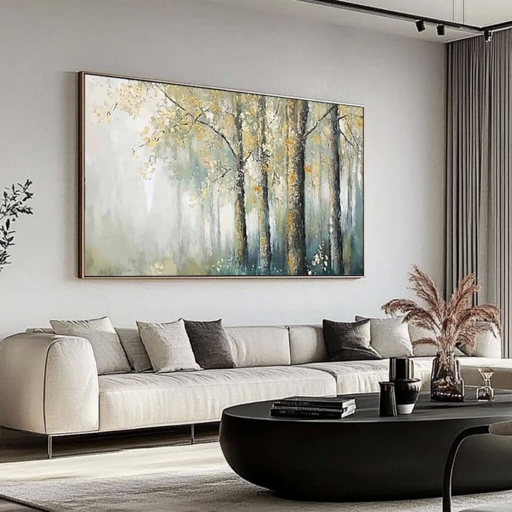 Gilded Efflorescence – Forest Hand-Painted Oil Painting