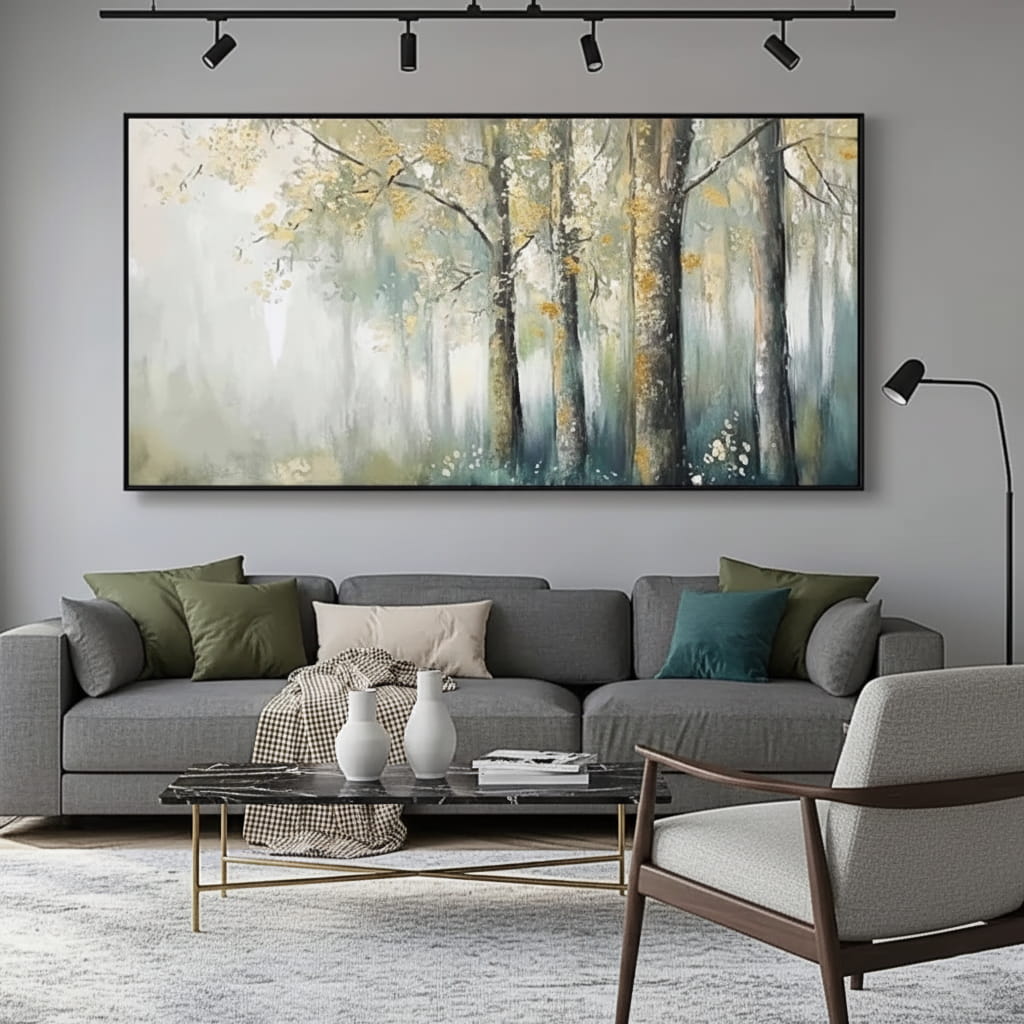 Gilded Efflorescence – Forest Hand-Painted Oil Painting