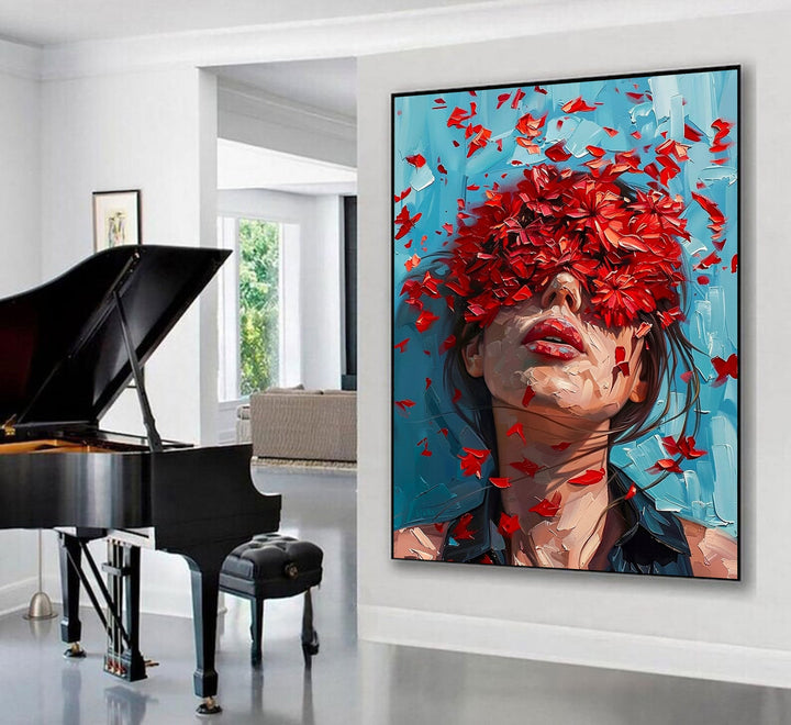 Petal Veil - Emotional Figurative Pallet Knife Art