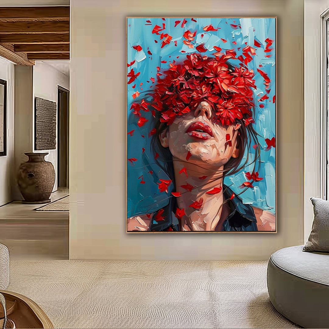 Petal Veil - Emotional Figurative Pallet Knife Art