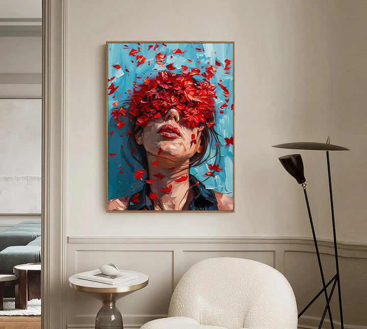 Petal Veil - Emotional Figurative Pallet Knife Art